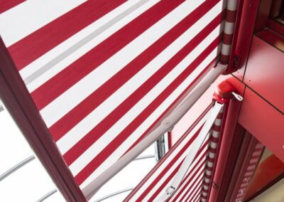 Bobcat Commercial Awning - Red Stripe