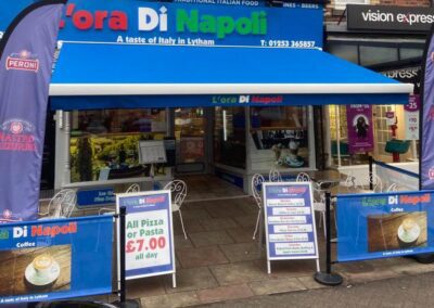 Tiger Awning installed at L'ora Di Napoli, Lytham St Annes
