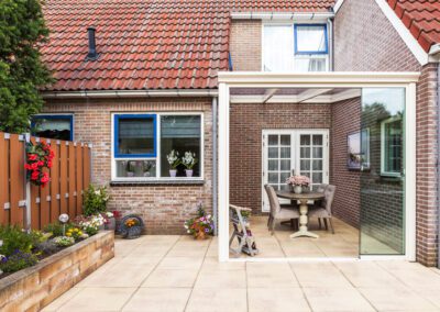 Veranda with Polycarbonate Roof and Sliding Glass Doors