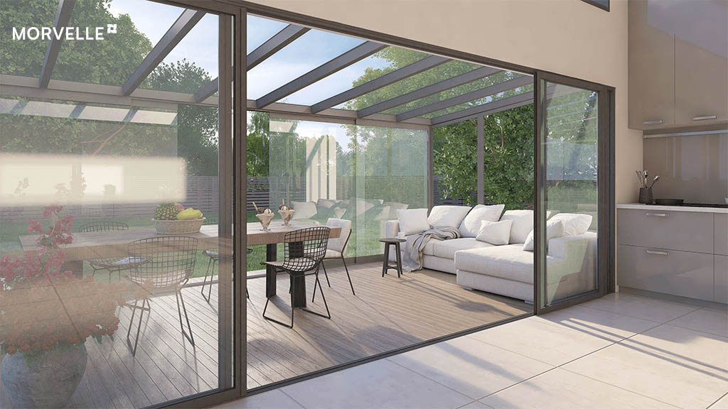Morvelle Glass Veranda with Glass Doors Morvelle Glass Veranda with Glass Doors