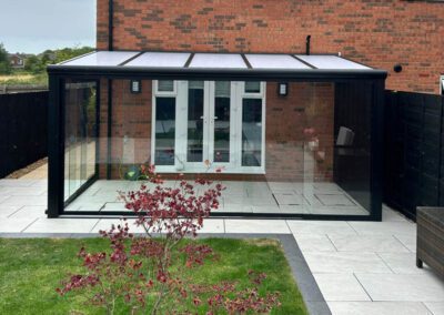 Polycarbonate Roof Veranda with Sliding Glass Doors