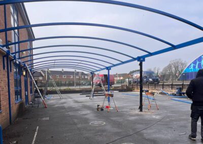 Installation of Steel Canopy at Carr Hill High School