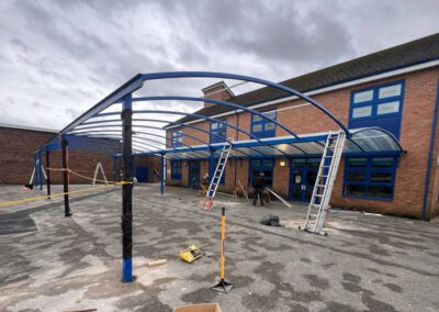 Installation of Steel Canopy at Carr Hill High School