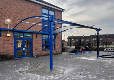 Installation of Steel Canopy at Carr Hill High School